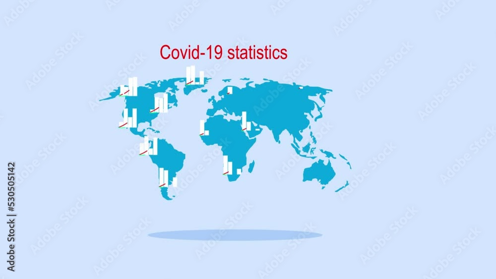 Coronavirus pandemic on world map, total number of cases rising, critical state. COVID-19 pandemic geography analysis, international statistics