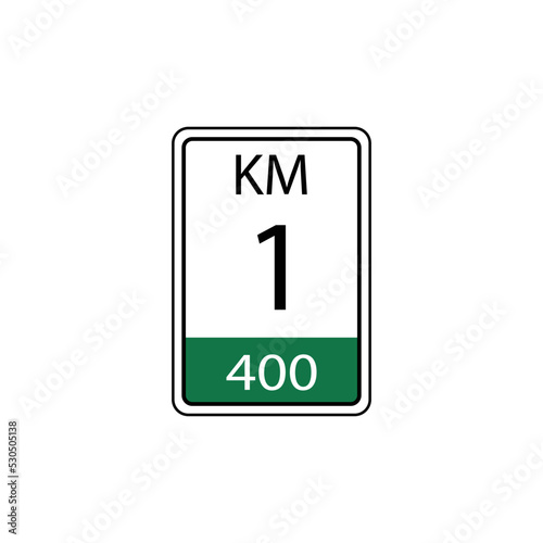 A vector in the form of a symbol or icon in the form of a kilometer traffic sign