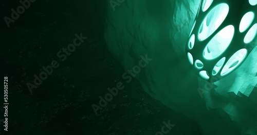 abstract background using fantasy and sci fi themes, light green design, 3d rendering, and 4K size