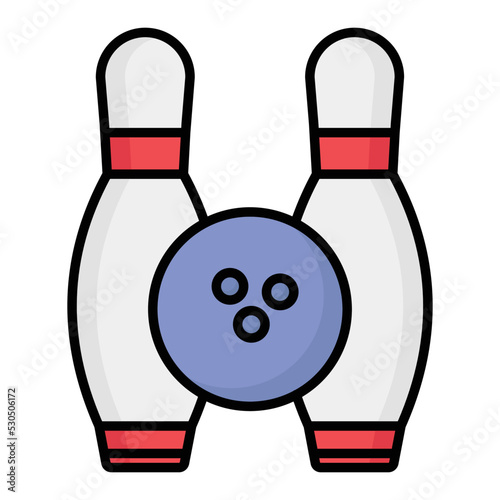 Bowling Vector Icon which is suitable for commercial work and easily modify or edit it

