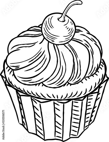 Muffin Vintage Retro Woodcu...