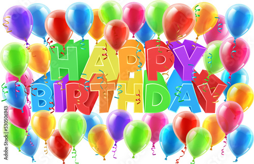 Balloons Happy Birthday Sign