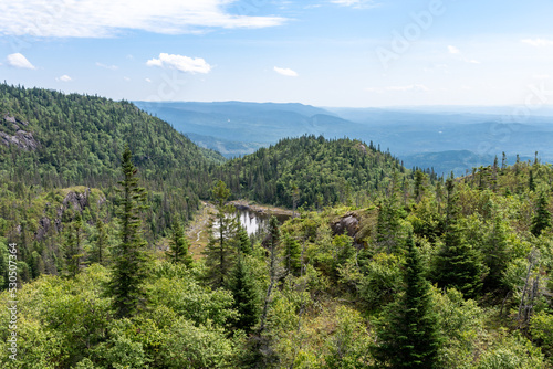 Beautiful panorama in the Monts-Valins national park, in Quebec, Canada