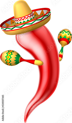 Cartoon Chilli Pepper with ...