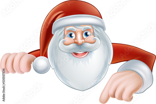 Cartoon Santa Pointing