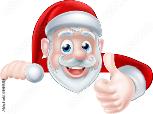 Santa Above Sign Thumbs Up