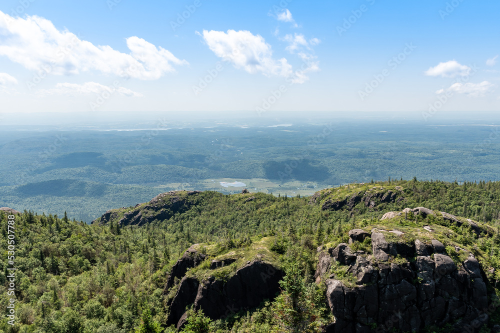 Beautiful panorama in the Monts-Valins national park, in Quebec, Canada