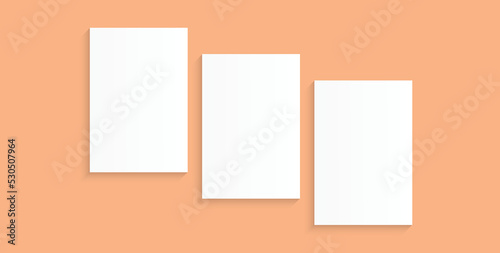 Realistic Paper Pages Mockup Illustration Business Office Presentation Showcase Template