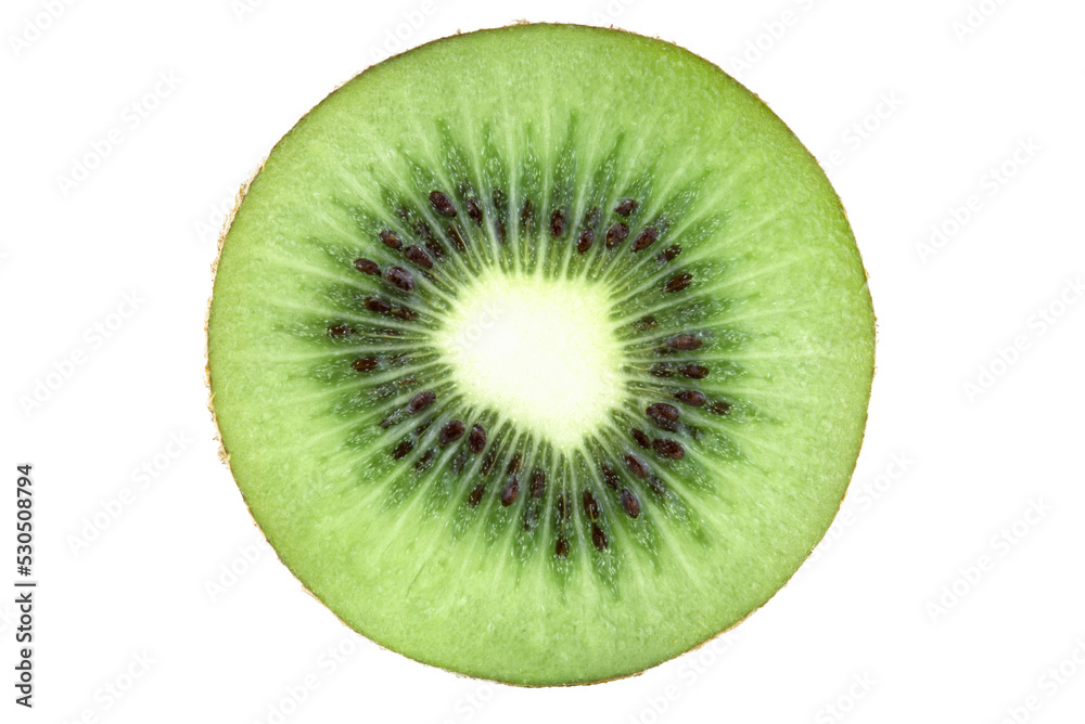 Sliced ripe kiwi fruit on a transparent background, close-up. Sliced ripe kiwi fruit on a transparent background, close-up.