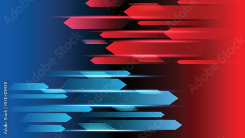 Abstract background technology high speed racing for sports of long exposure light on black background.Science geometric shape modern elegant design.Vector illustration.