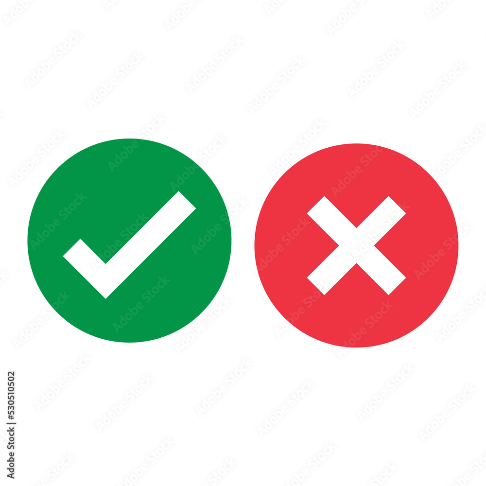 Approve and negative check mark icon Approve and negative check mark icon