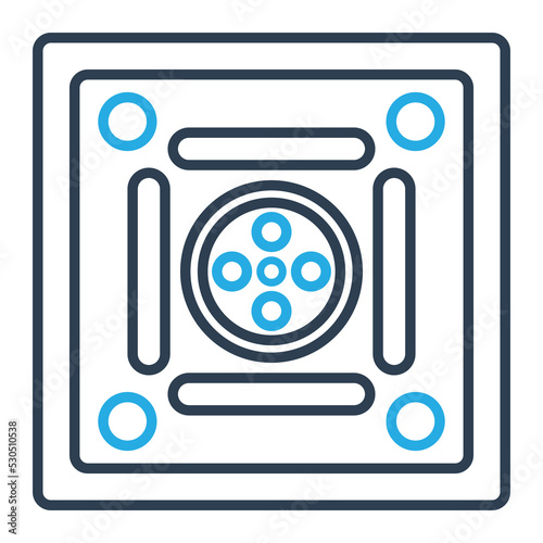 Carrom Board Game Vector Icon which is suitable for commercial work and easily modify or edit it 