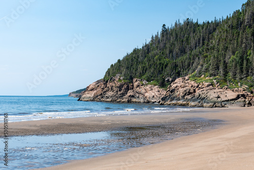 Beautiful sand beach in the Côte-Nord region of Quebec, Canada photo