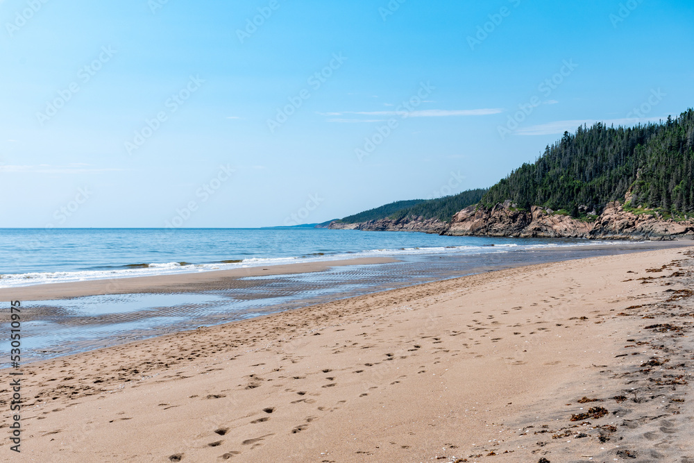 Beautiful sand beach in the Côte-Nord region of Quebec, Canada