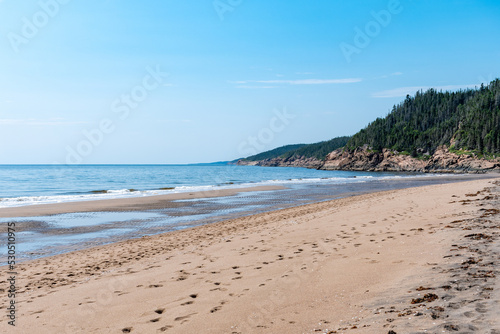 Beautiful sand beach in the C  te-Nord region of Quebec  Canada