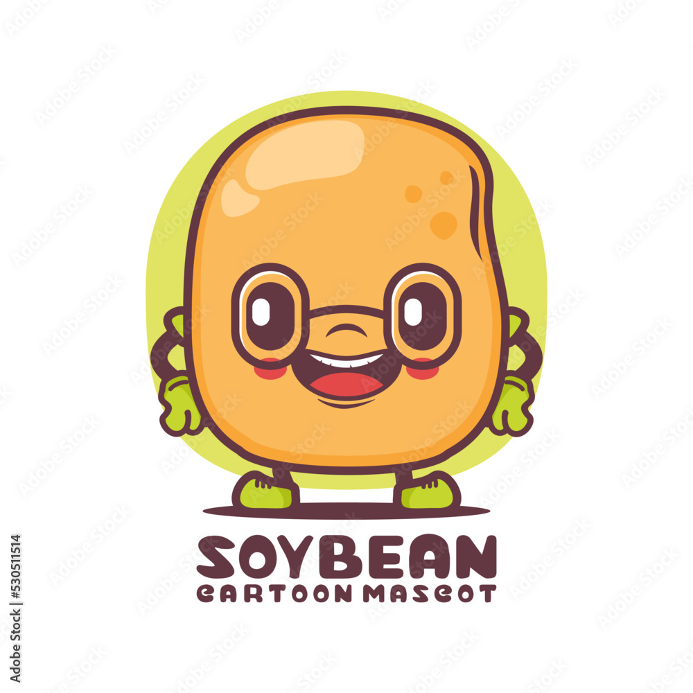 soy bean cartoon mascot. grain vector illustration soy bean cartoon mascot. grain vector illustration
