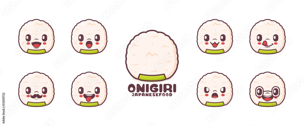 Onigiri cartoon. Japanese food vector illustration Onigiri cartoon. Japanese food vector illustration