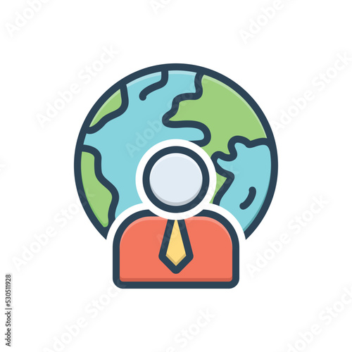 Color illustration icon for corporate