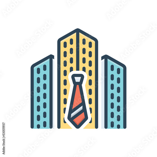 Color illustration icon for corporate