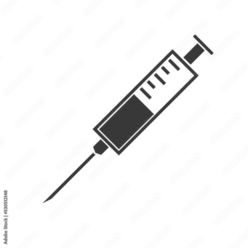 Simple and solid syringe icon for your design. Simple and solid syringe icon for your design.