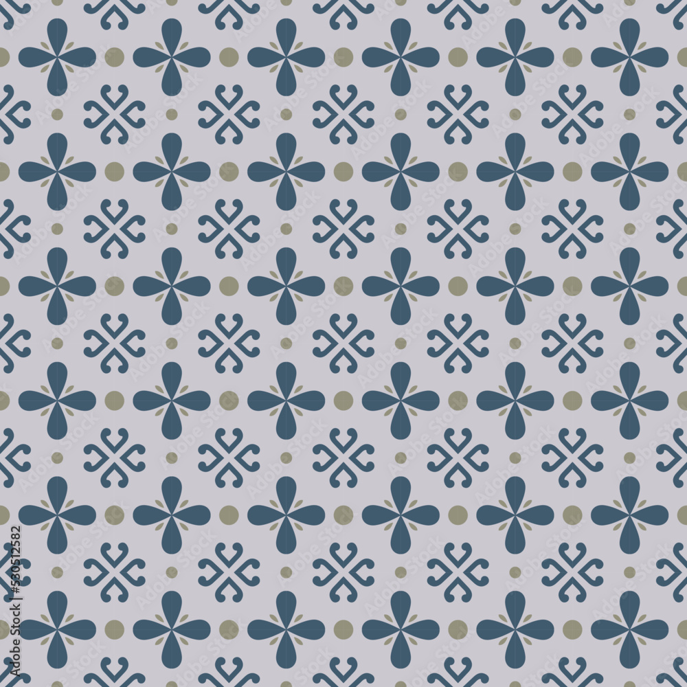 Seamless pattern of decorative tiles. Tile Floor Vector illustration