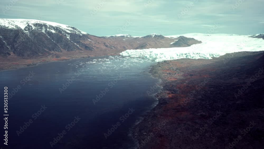 big glacier in Mountains in Alaska at summer big glacier in Mountains in Alaska at summer