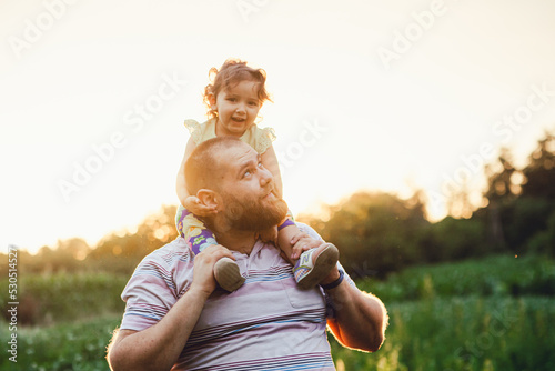 parent and child on the nature walking