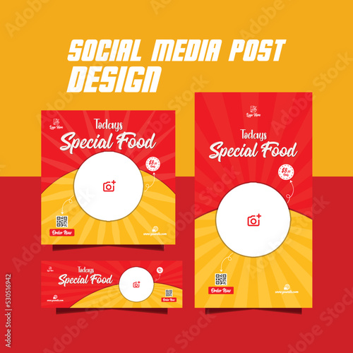 social media post Instagram post or restaurant food promotion banner ads design