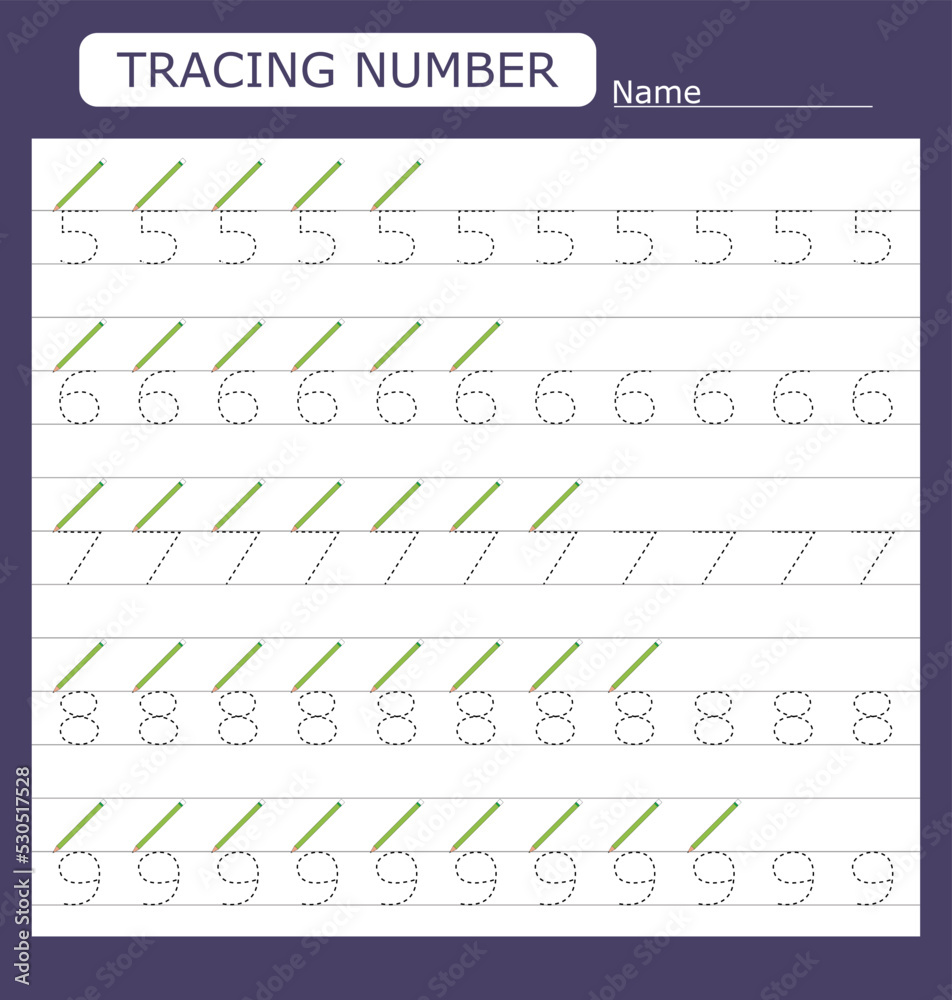 Numbers for kids. Worksheet for kindergarten and preschool. Training to ...