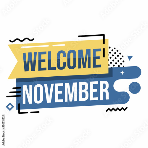 Welcome november greeting design
