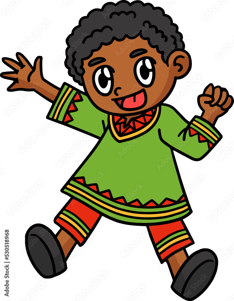 Kwanzaa Child Playing Cartoon Colored Clipart Kwanzaa Child Playing Cartoon Colored Clipart