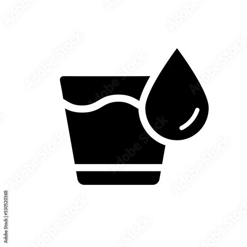 Glass of Water Black Icon. Drinking Glass Silhouette Pictogram. Glassful of Clean Water Icon. Vector illustration