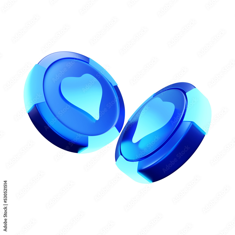 Casino Chips and hearts symbol Casino Chips and hearts symbol