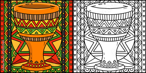 Kwanzaa Unity Cup Coloring Page Illustration photo