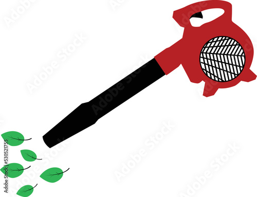 Blower with leaves icon on white background. leaf blower sign. Bright Leaf garden blower symbol. flat style.