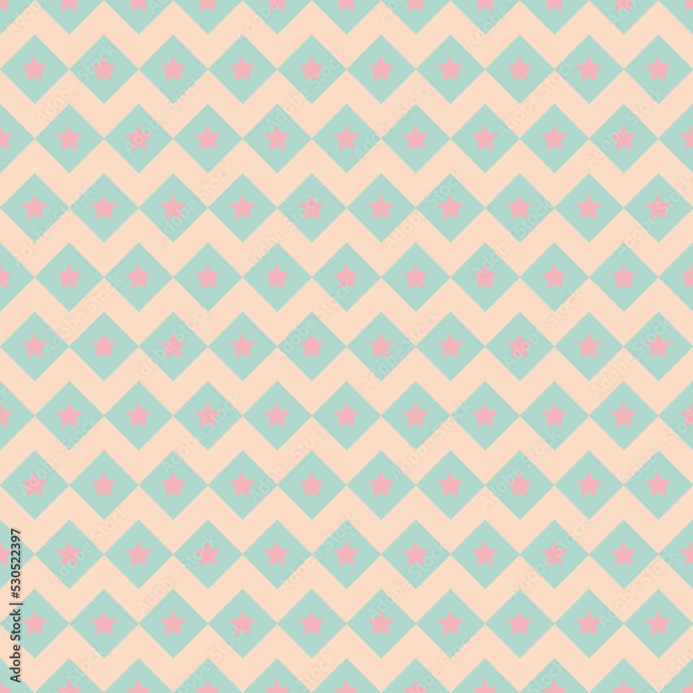 Pink pastel star, cute repeating eps vector illustration for textile and wrapping paper