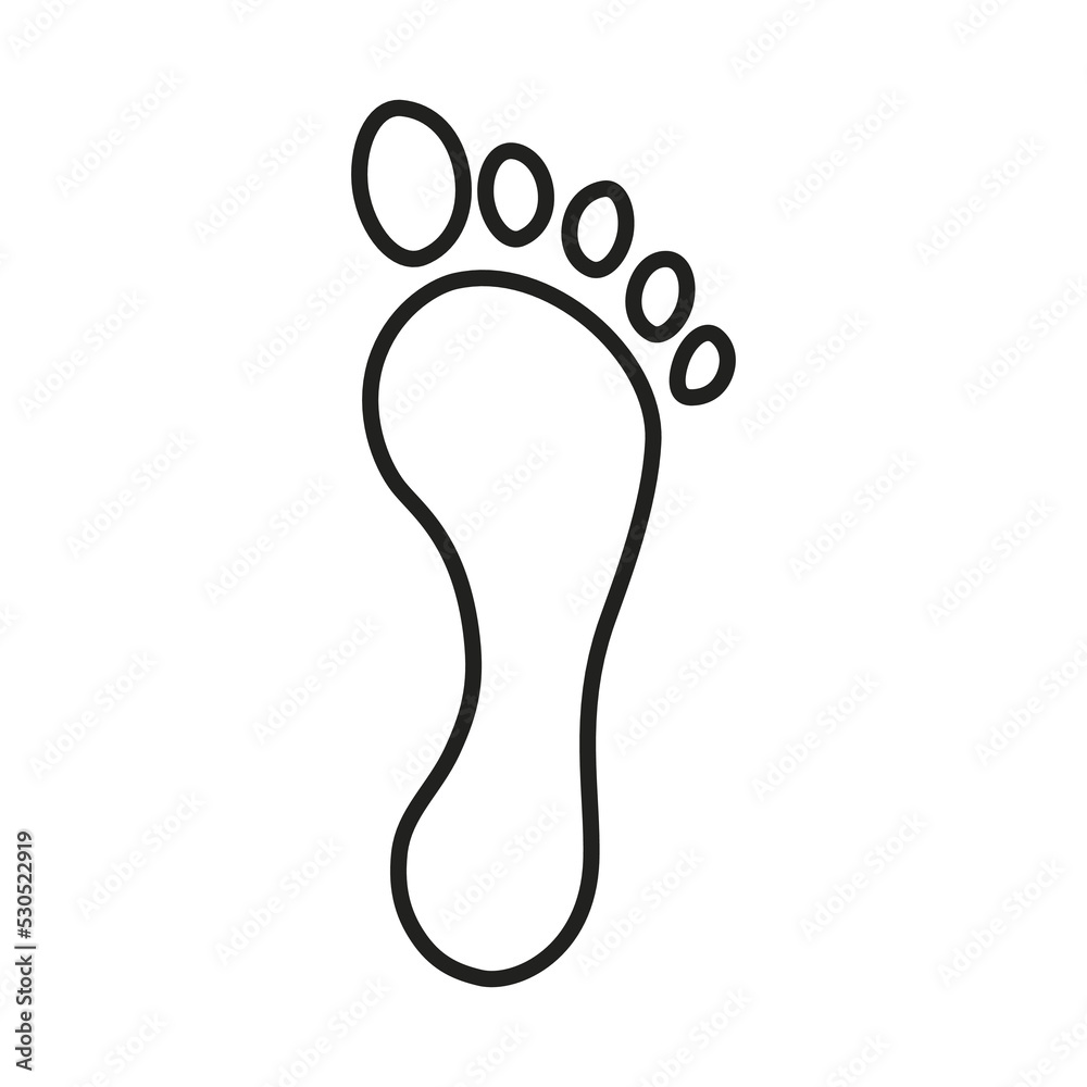 Human footprint line icon, editable stroke, vector outline high quality for UI. Human footprint line icon, editable stroke, vector outline high quality for UI.
