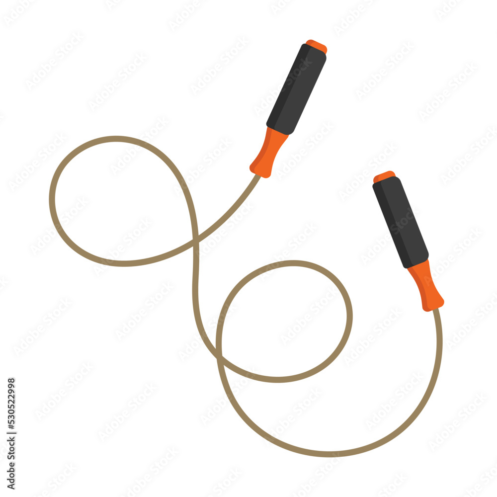 skipping rope flat vector illustration logo icon clipart - obrazy, fototapety, plakaty 