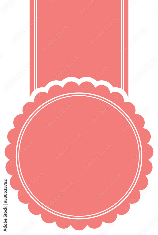 Naklejka premium vector illustration of red colored award ribbon medal banner on white background