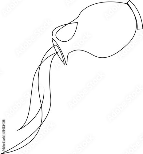 Astrological Aquarius zodiac sign one line drawing. Astrology emblem, symbol outline, contour for mystic logo, calendar print. Horoscope vector Illustration.