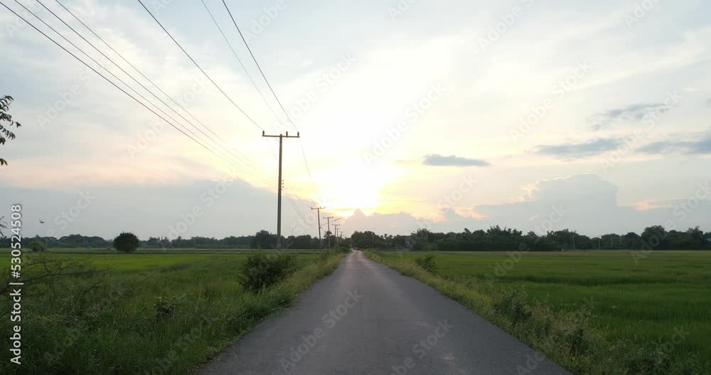 Road of paddy rice field. This is the environment of the Thailand agricultural countryside. Road of paddy rice field. This is the environment of the Thailand agricultural countryside.