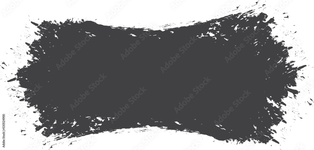 gray colored vector brush painted banner on white background	