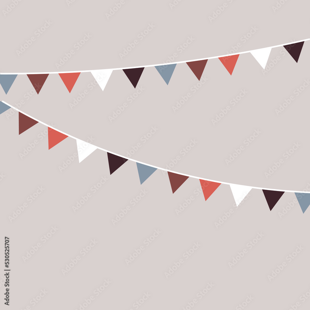 Fototapeta premium colourful Party Background with Flags Vector Christmas triangle bunting flags in scandinavian style for your designs poster, card, invitations and greeting cards