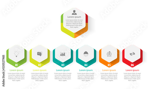 Vector infographic design template with 6 options or steps