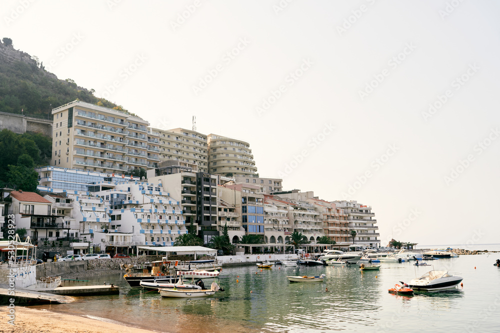 Modern hotels on the coast of Budva. Montenegro. High quality photo
