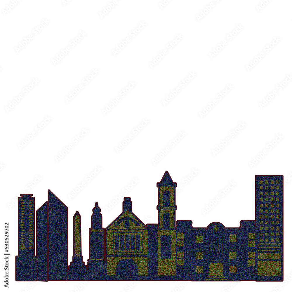 Obraz premium CITY SILHOUETTE GRAIN TEXTURE
