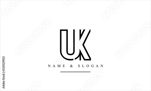 UK, KU, U, K abstract letters logo monogram photo