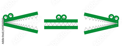 Alligator math. Less than, greater than and equal symbol in mathematics. Inequality symbols