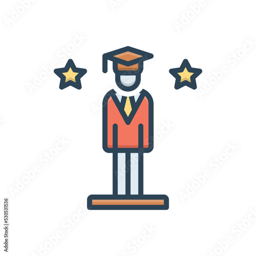 Color illustration icon for undergraduate