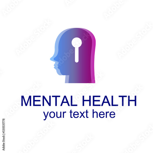 Mental health logo isolated on white background, creative mind for psyhology, medical. Vector 10 eps